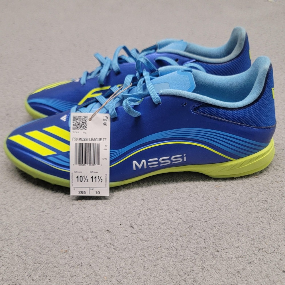 Adidas F50 Messi League TF Shoes Mens 10.5 Blue‎ Turf Soccer Cleats Sneakers